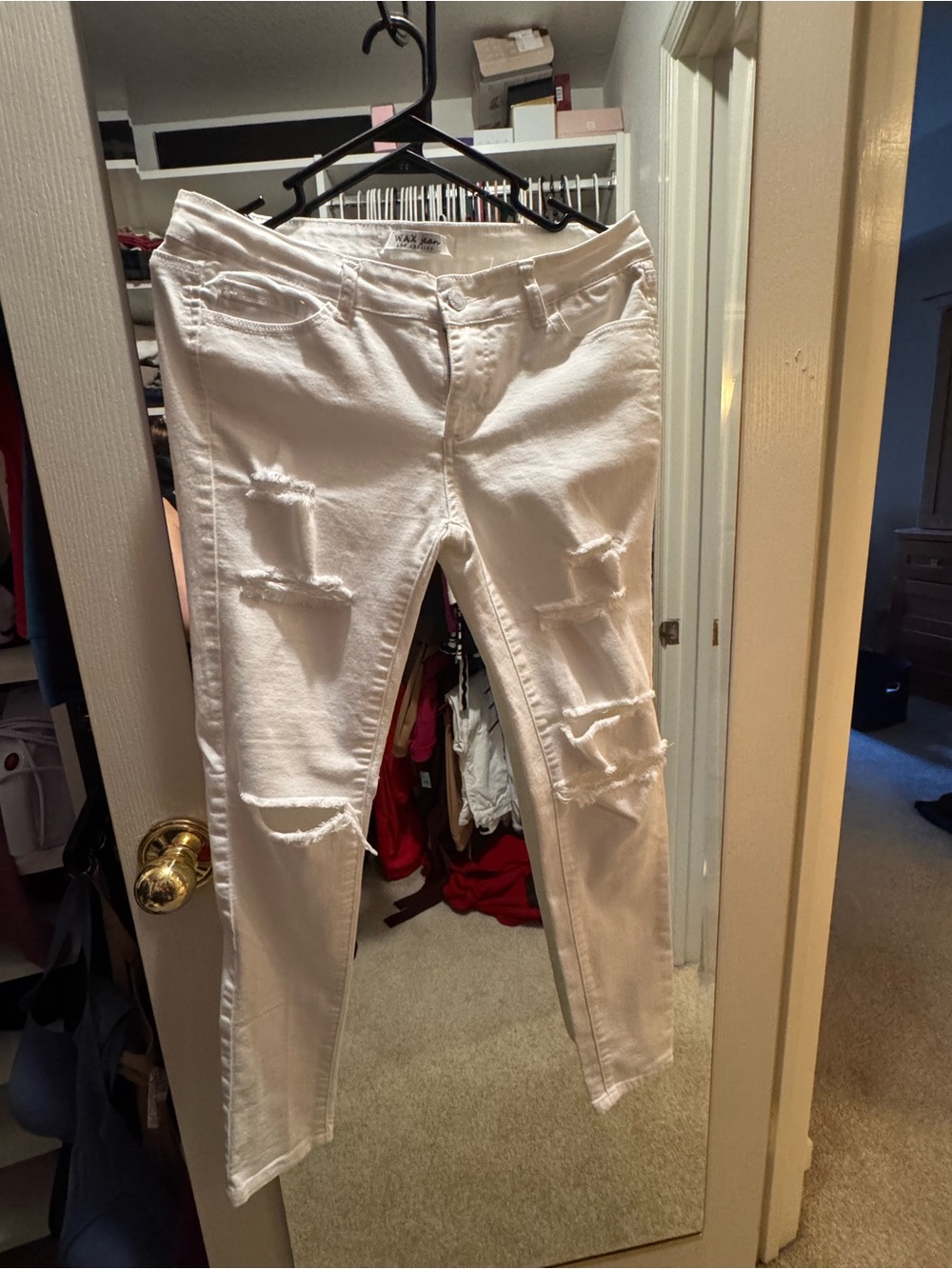 Wax Jean White Distressed Skinny Jeans